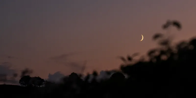 Moonset, Pennance Point. 2021.